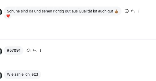 Instagram Kundenfeedback: Schuhe sind da, Qualität ist auch gut